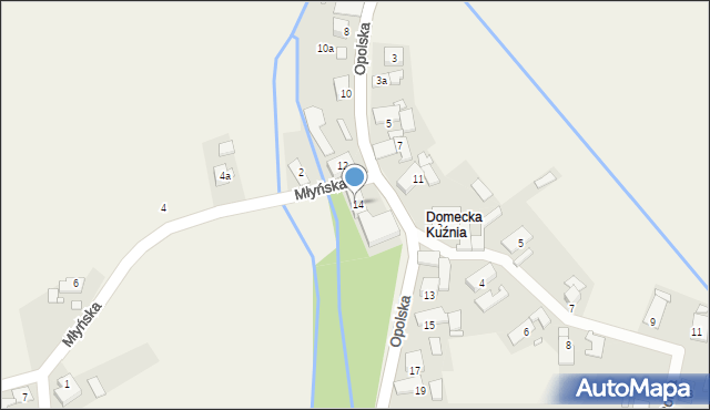 Domecko, Opolska, 14, mapa Domecko