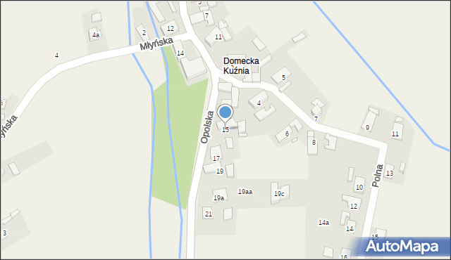 Domecko, Opolska, 15, mapa Domecko