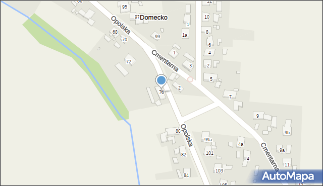 Domecko, Opolska, 76, mapa Domecko