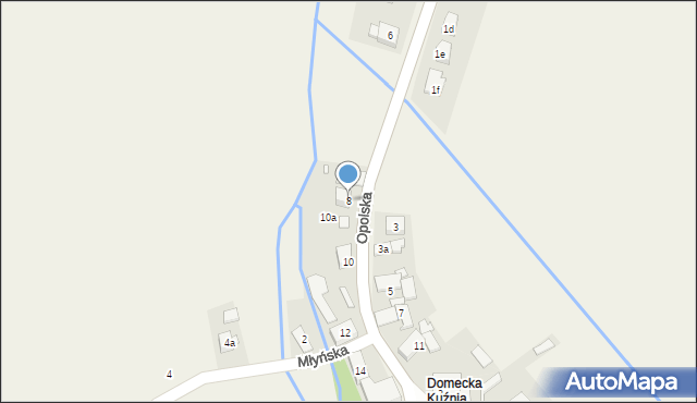 Domecko, Opolska, 8, mapa Domecko