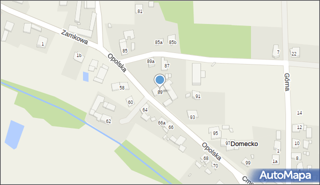 Domecko, Opolska, 89, mapa Domecko