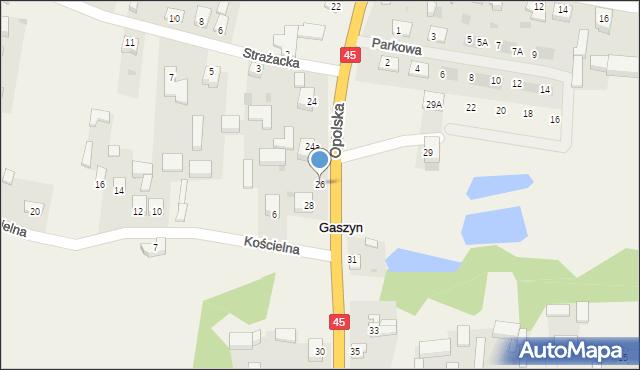 Gaszyn, Opolska, 26, mapa Gaszyn