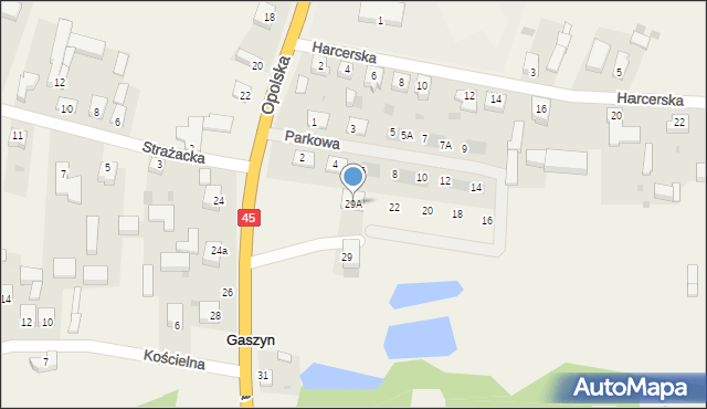 Gaszyn, Opolska, 29A, mapa Gaszyn