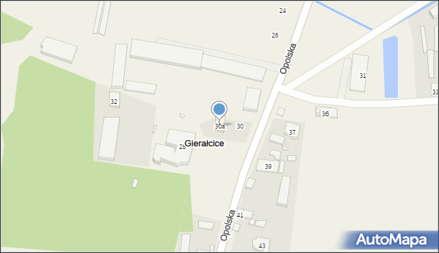 Gierałcice, Opolska, 30a, mapa Gierałcice