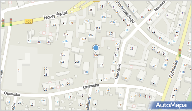 Gliwice, Opawska, 16A, mapa Gliwic