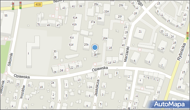 Gliwice, Opawska, 18, mapa Gliwic