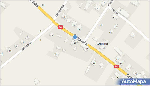 Groblice, Opolska, 16, mapa Groblice