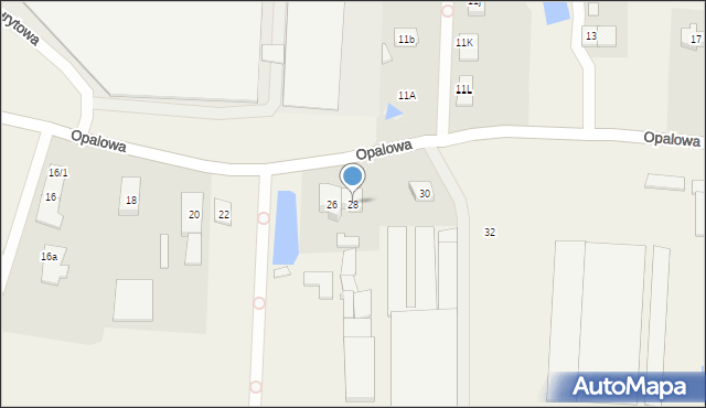 Gronowo Górne, Opalowa, 28, mapa Gronowo Górne