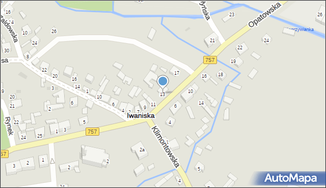 Iwaniska, Opatowska, 13, mapa Iwaniska