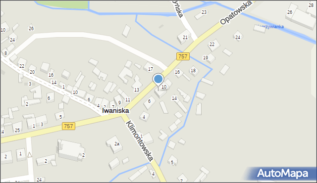 Iwaniska, Opatowska, 8, mapa Iwaniska