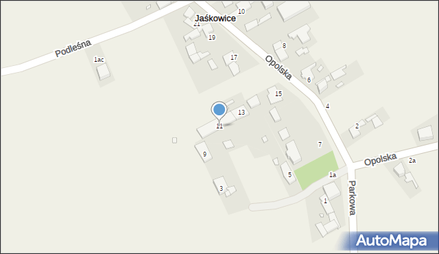 Jaśkowice, Opolska, 11, mapa Jaśkowice