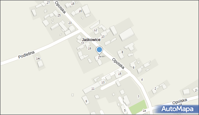 Jaśkowice, Opolska, 17, mapa Jaśkowice