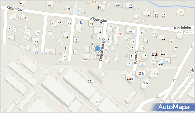 Katowice, Opalińskiego Kazimierza, 10, mapa Katowic