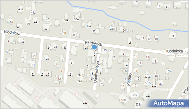 Katowice, Opalińskiego Kazimierza, 2, mapa Katowic