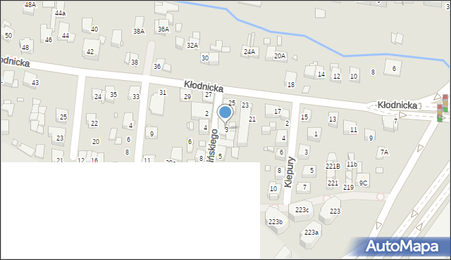 Katowice, Opalińskiego Kazimierza, 3, mapa Katowic