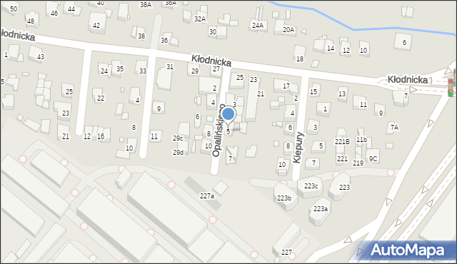 Katowice, Opalińskiego Kazimierza, 5, mapa Katowic