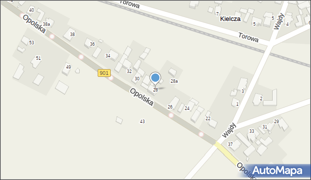 Kielcza, Opolska, 28, mapa Kielcza