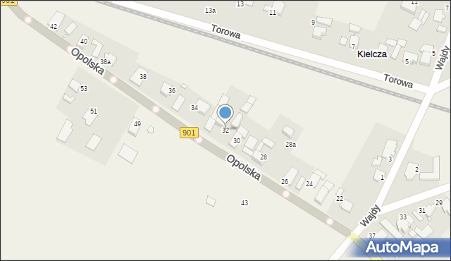 Kielcza, Opolska, 32, mapa Kielcza