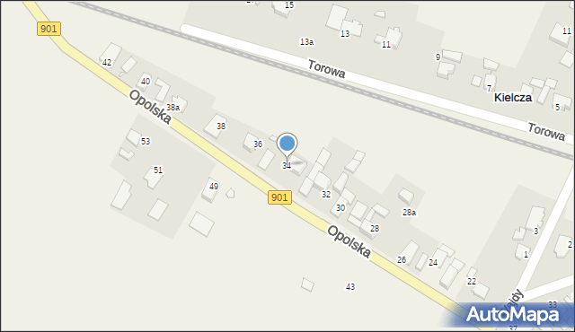 Kielcza, Opolska, 34, mapa Kielcza