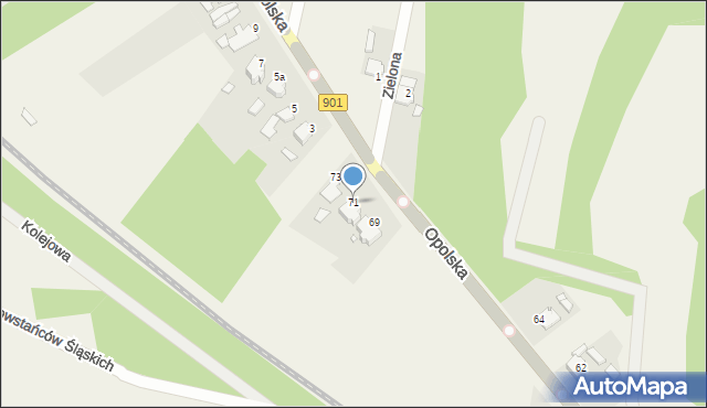 Kielcza, Opolska, 71, mapa Kielcza