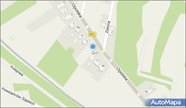 Kielcza, Opolska, 73, mapa Kielcza