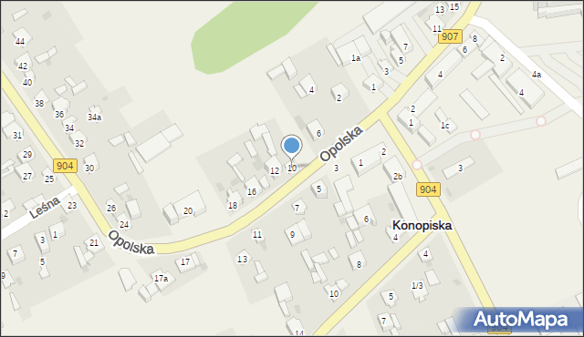 Konopiska, Opolska, 10, mapa Konopiska