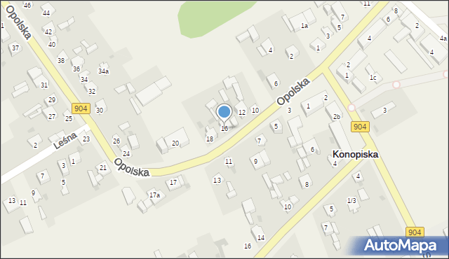 Konopiska, Opolska, 16, mapa Konopiska