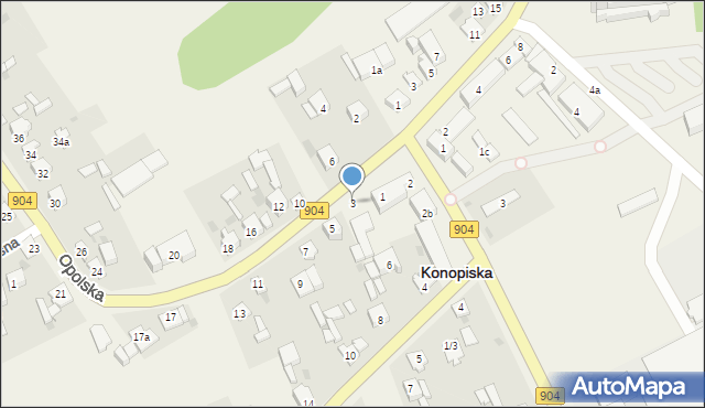 Konopiska, Opolska, 3, mapa Konopiska