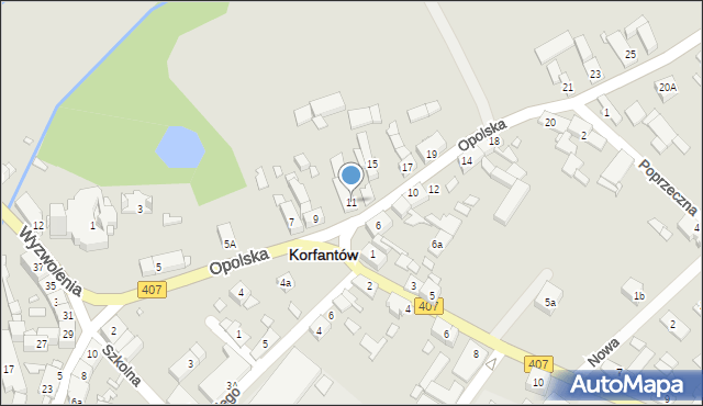 Korfantów, Opolska, 11, mapa Korfantów