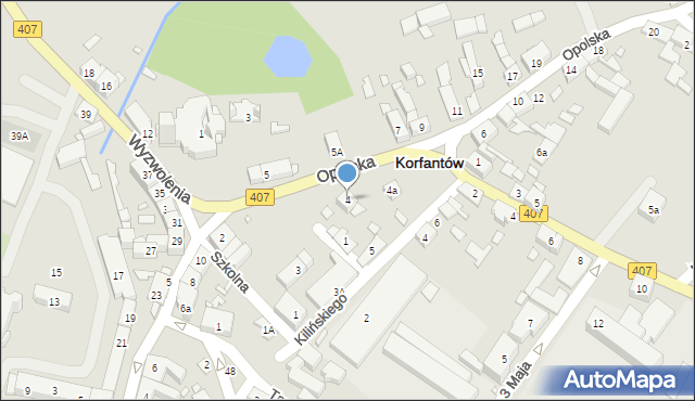 Korfantów, Opolska, 4, mapa Korfantów