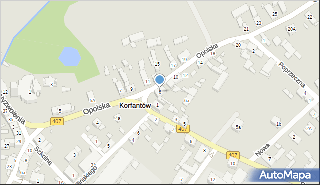 Korfantów, Opolska, 6, mapa Korfantów