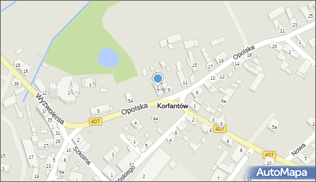 Korfantów, Opolska, 7, mapa Korfantów