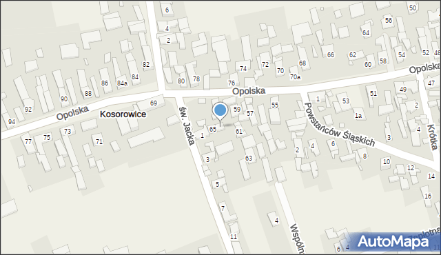 Kosorowice, Opolska, 65a, mapa Kosorowice