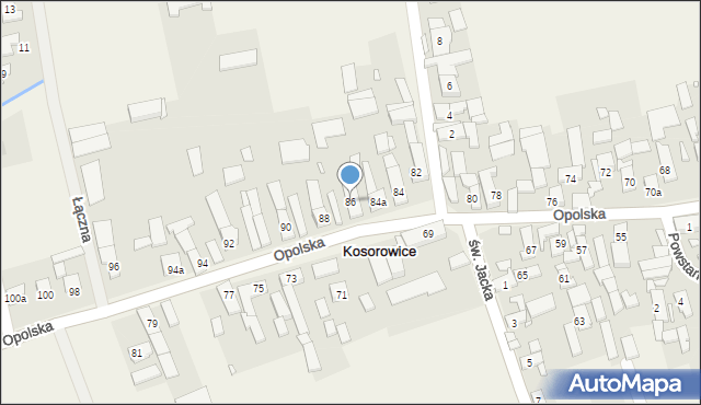 Kosorowice, Opolska, 86, mapa Kosorowice