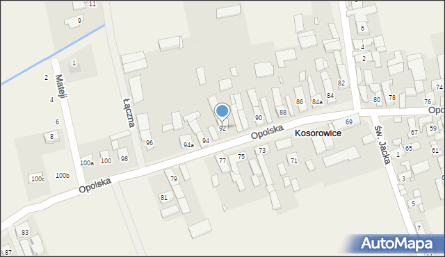 Kosorowice, Opolska, 92, mapa Kosorowice