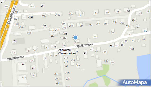 Kraków, Opatkowicka, 13, mapa Krakowa