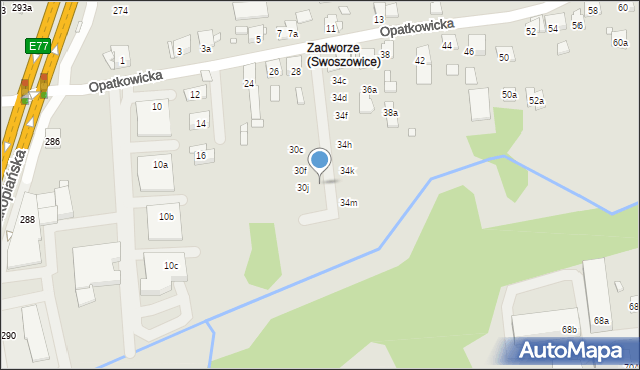 Kraków, Opatkowicka, 30l, mapa Krakowa