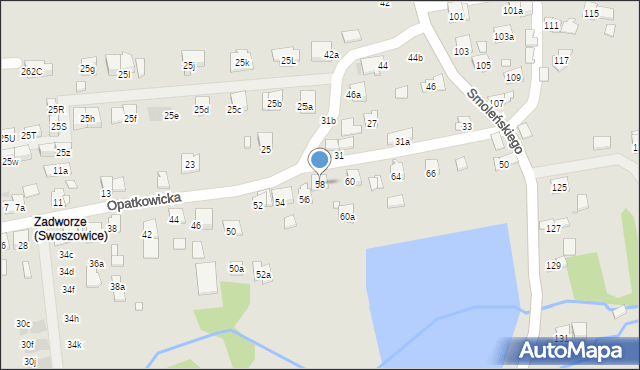 Kraków, Opatkowicka, 58, mapa Krakowa