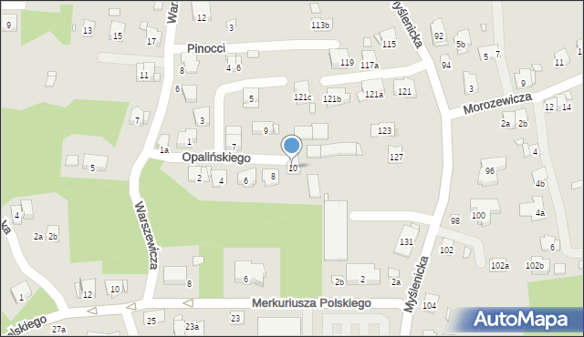 Kraków, Opalińskiego Łukasza, 10, mapa Krakowa