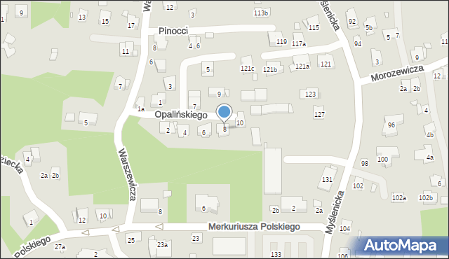 Kraków, Opalińskiego Łukasza, 8, mapa Krakowa