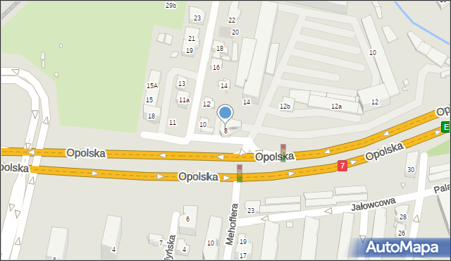 Kraków, Opolska, 8, mapa Krakowa