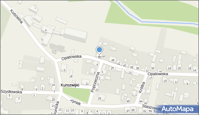 Kurozwęki, Opatowska, 50, mapa Kurozwęki