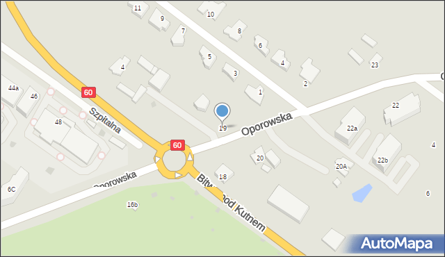 Kutno, Oporowska, 19, mapa Kutno