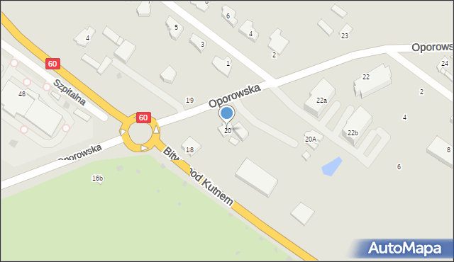 Kutno, Oporowska, 20, mapa Kutno