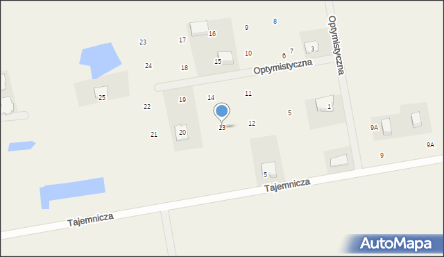 Łagodzin, Optymistyczna, 13, mapa Łagodzin