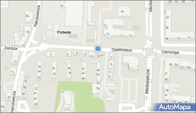 Leszno, Opalińskich, 12, mapa Leszno