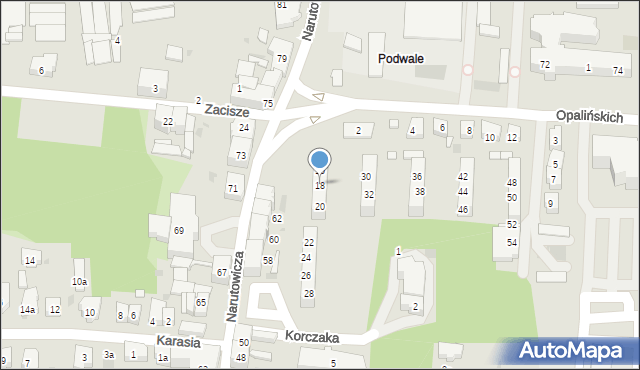 Leszno, Opalińskich, 18, mapa Leszno