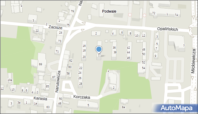 Leszno, Opalińskich, 34, mapa Leszno