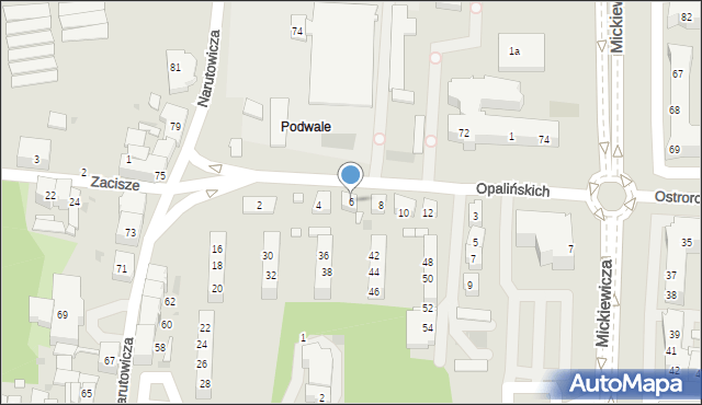 Leszno, Opalińskich, 6, mapa Leszno