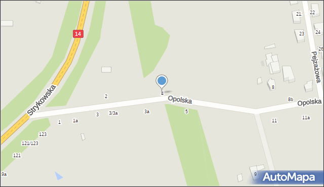 Łódź, Opolska, 4, mapa Łodzi